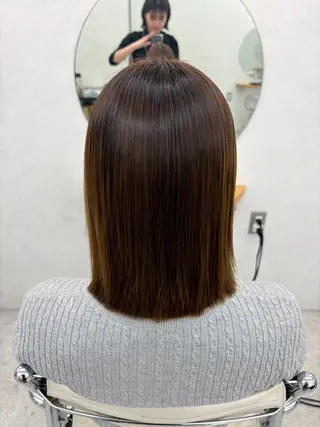 ミディアム まろやかベージュ🤎 艶カラー🔔リンのヘアスタイル