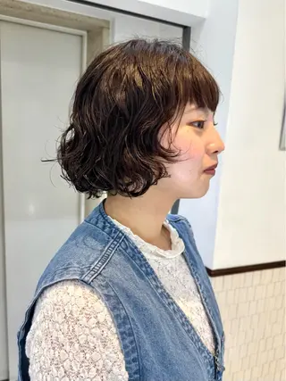 ショート パーマ デジタルパーマ 🌀ボブ　萩原　龍のヘアスタイル