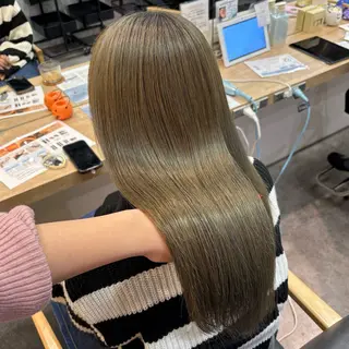 ロング カラー 銀座：似合わせカラー オリーブ🫒アレンジのヘアスタイル