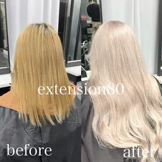 ロング カラー エクステ🩵ブリーチ 韓国ヘア🩵KAEのヘアスタイル