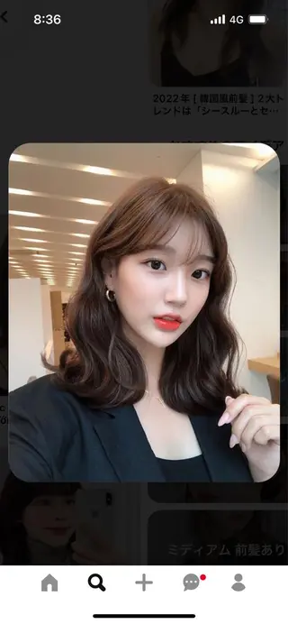 セミロング 韓国好き🇰🇷 美容師MIKUのヘアスタイル