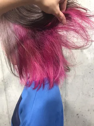 ミディアム カラー パーマ ヘアアレンジ メンズ ネイル マツエク・マツパ サロンドミルク 渋谷高比良のヘアスタイル