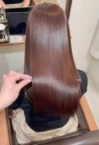 ロング レイヤーカット/髪質 改善/ダブルカラーのヘアスタイル