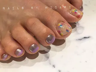 ショート カラー ネイル マツエク・マツパ illum hicariのネイルデザイン