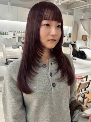 ロング カラー 林 千聖のヘアスタイル