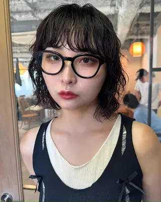 ミディアム パーマ カラー CEINE+ officialのヘアスタイル