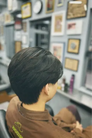 ミディアム メンズ 池袋メンズパーマ フェード純平のヘアスタイル