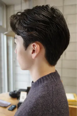 ショート メンズ 西宮北口メンズパーマ 鮫島竜海のヘアスタイル