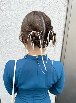 ミディアム ヘアアレンジ 🌷レイヤーカット/ フルキシオリ🌷のヘアスタイル