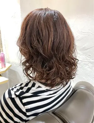 ミディアム パーマ 髪質改善 縮毛矯正/ レイヤー/銀座/本木のヘアスタイル