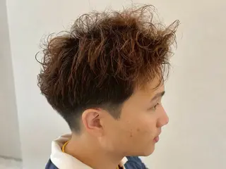 ショート センターパート 韓国ヘア・綾也のヘアスタイル