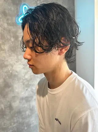 ミディアム パーマ メンズ a. kentoのヘアスタイル