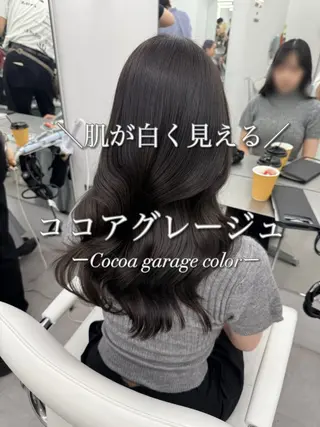 セミロング カラー 失敗しない顔まわり× 小顔補正レイヤー難波のヘアスタイル