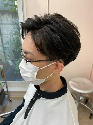 ショート パーマ メンズ 髪質改善QOLU 石川のヘアスタイル