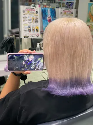 セミロング 💖推しカラー💖 オタク美容師✂ゆづきのヘアスタイル