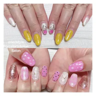 ミディアム ネイル 🐾enen style 🐾のネイルデザイン