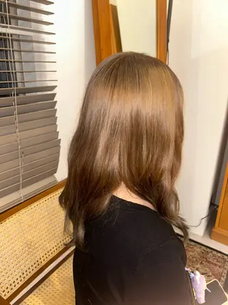 ミディアム カラー 栄/海外風カラー/ ナチュラル縮毛のヘアスタイル