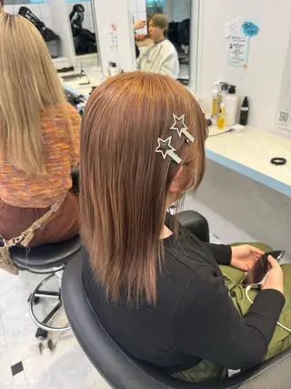 ミディアム 🤎モテ髪&透明感 ミルクティー🥣🤎のヘアスタイル