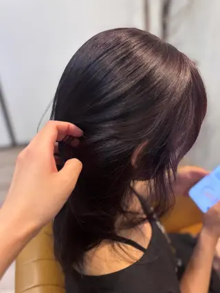 ミディアム カラー yui🥀/ボブ /ブリーチなしカラーのヘアスタイル