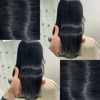 ミディアム カラー パーマ ヘアアレンジ ネイル マツエク・マツパ 韓国風ベージュ🤎 赤みなし🌿横浜🤎のヘアスタイル