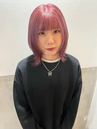ミディアム ハイトーン/髪質改善 /ブリーチ縮毛のヘアスタイル