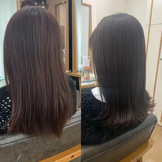 セミロング カラー パーマ ヘアアレンジ メンズ キッズ ネイル マツエク・マツパ アイブロウ 似合せレイヤー/ 柔らか透明感カラーのヘアスタイル