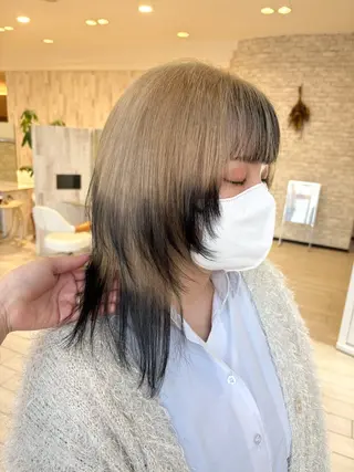 ミディアム カラー ハイトーン/ブリーチ 🤍足立里湖のヘアスタイル