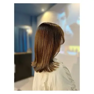 ミディアム カラー 中野 誠子のヘアスタイル