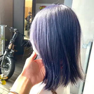 ミディアム カラー ボブ/レイヤー/ ハッシュカット/河内のヘアスタイル