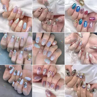 ネイル 渋谷／チップ長さ出し 👑アプレgel-xのネイルデザイン