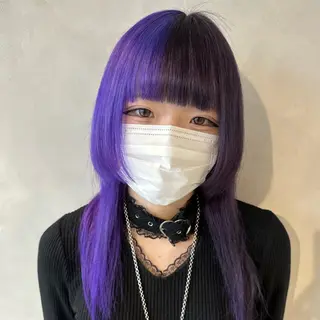 セミロング カラー デザインカラー/パー マ🦖外岡咲希🦖のヘアスタイル