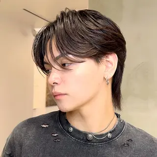 ミディアム パーマ メンズ 岡田大志🇰🇷 中/韓メンズヘアのヘアスタイル