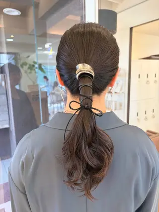 セミロング 鎌倉/アレンジ/暗髪 /髪質改善/ ユキミのヘアスタイル