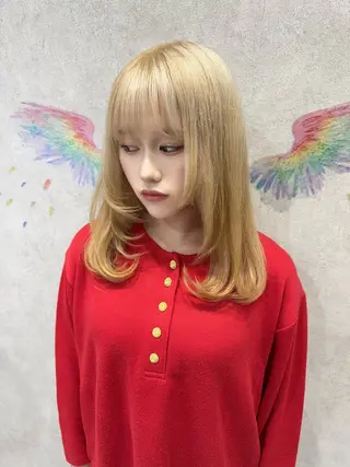 セミロング カラー 韓国ヘアー🦄ྀི オタク美容師🌈山本のヘアスタイル