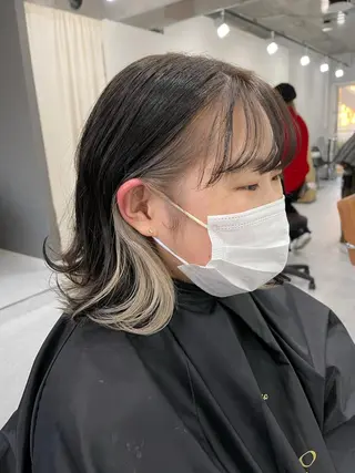 ミディアム バレイヤージュ特化/ アキラのヘアスタイル
