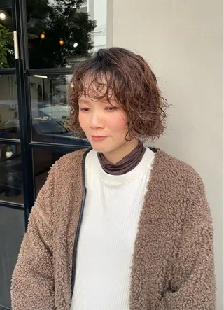 ショート パーマ すみとも るなのヘアスタイル