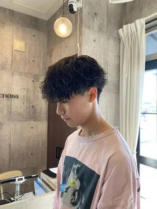 ミディアム パーマ メンズ ハマノ ミユのヘアスタイル