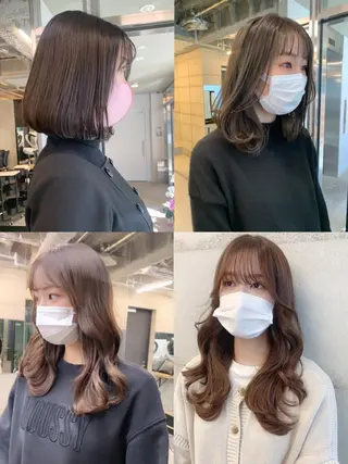 ミディアム カラー 透明感カラー✂︎ /縮毛矯正/YUKAのヘアスタイル