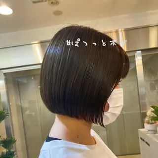 ショート カラー マツエク・マツパ ボブ×縮毛矯正👑 心斎橋/高城涼也のヘアスタイル