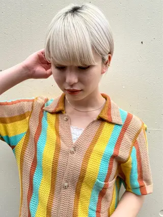 ショート カラー 𝑺𝒂𝒌𝒊 🩶マンツーマン施術のヘアスタイル