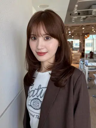 セミロング 似合わせカット⌇ヘア セット⌇A i‎🤍のヘアスタイル