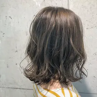 ミディアム カラー パーマ 🩵必ず可愛く ボブ／ショート🩵のヘアスタイル