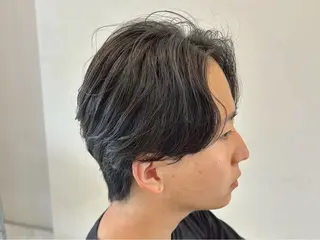 ショート センターパート 韓国ヘア・綾也のヘアスタイル