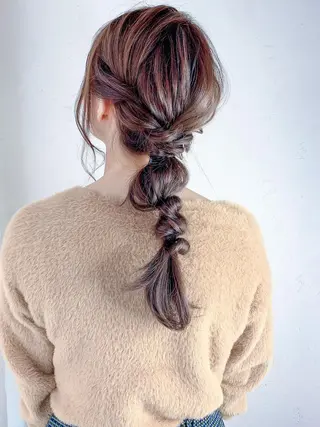セミロング ヘアアレンジ Luxbe hakataのヘアスタイル