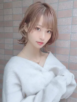 ミディアム カラー パーマ ヘアアレンジ 【公式】amble luxe池袋東口🩷のヘアスタイル