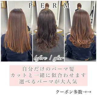 セミロング カラー パーマ 左藤健人 デジタルパーマ/縮毛のヘアスタイル