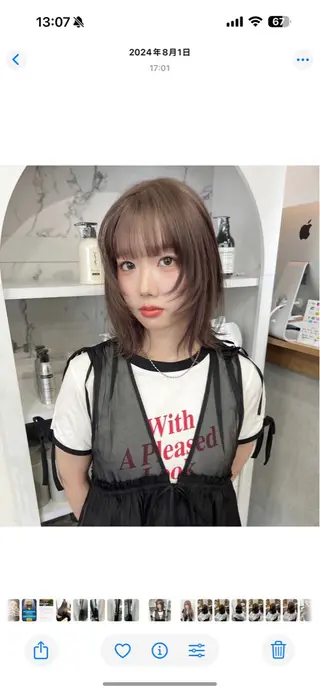 ミディアム カラー カットモデル୨୧大阪 梅田タカシマリナ♡のヘアスタイル