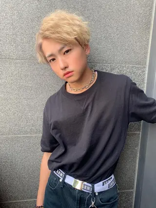 ショート カラー メンズ メンズ縮毛矯正 細谷碧海のヘアスタイル