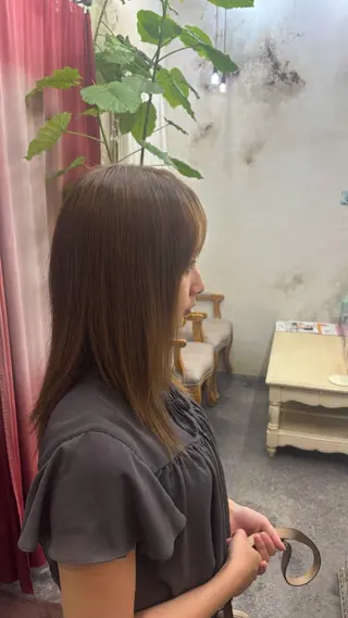 カラー ふたつやゆら🤎ྀི カラー、縮毛矯正のヘアスタイル