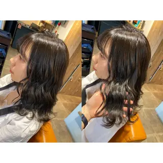 カラー 🩵盛れる顔周り/ 艶カラーemi🩵のヘアスタイル